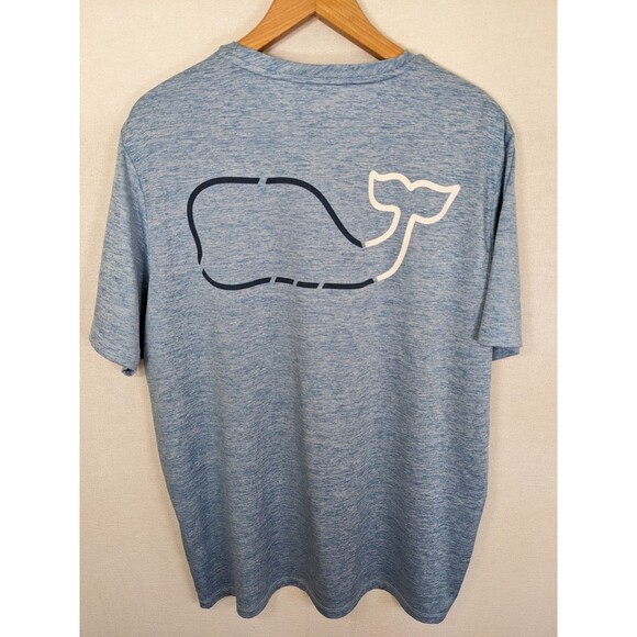 Vineyard Vines Performance T-Shirt Whale Logo Heather Blue Active Mens Large - Picture 5 of 8